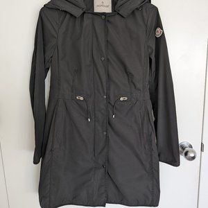 Moncler Black Arthemis Raincoat Rain Jacket Size 00